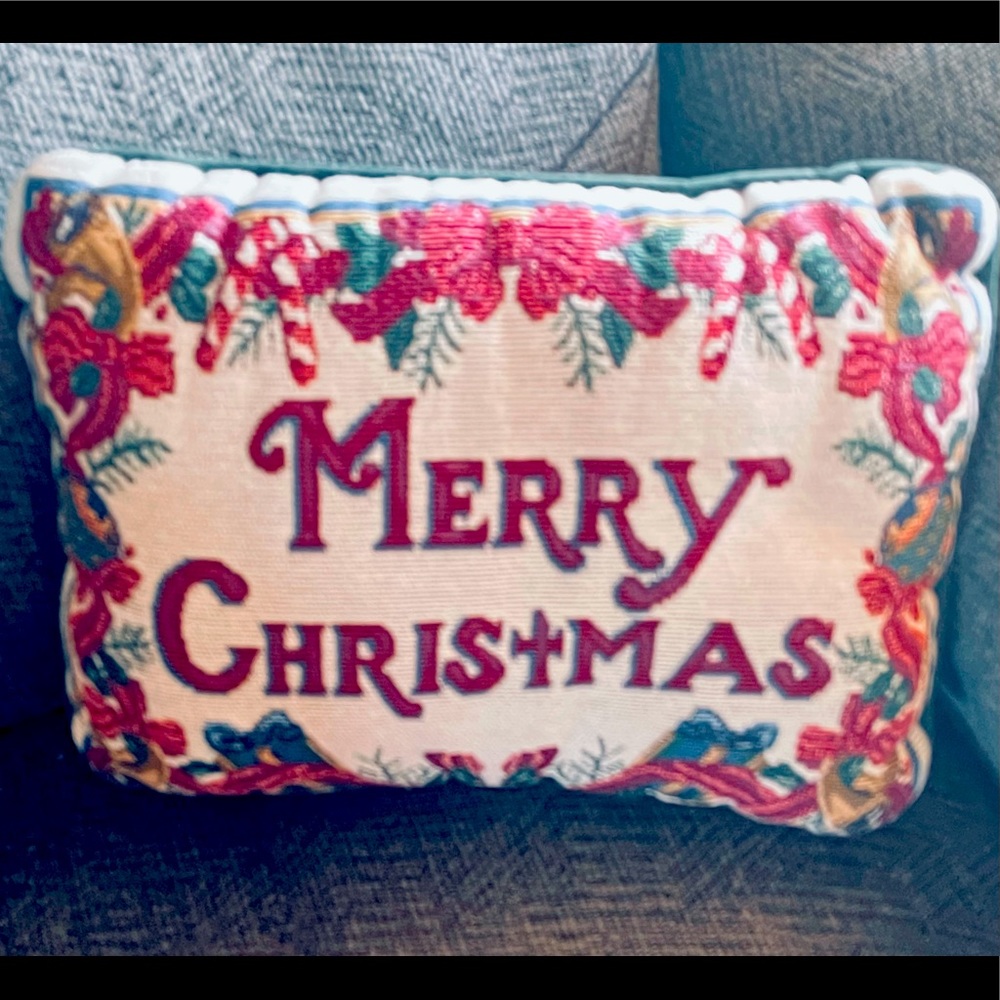 Merry Christmas Tapestry Pillow.